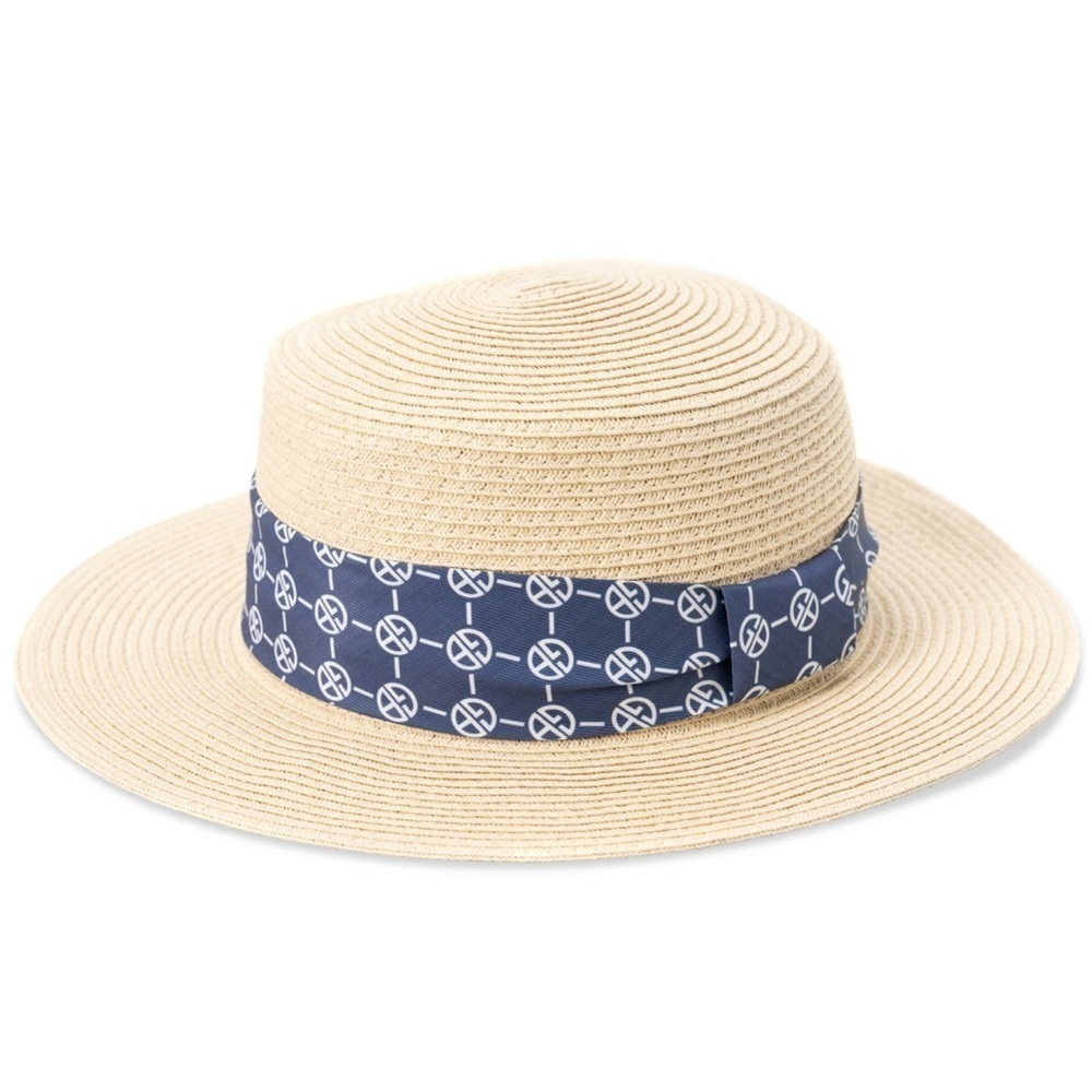 Giani Bernini Women's Logo Ribbon Boater Hat - Natural